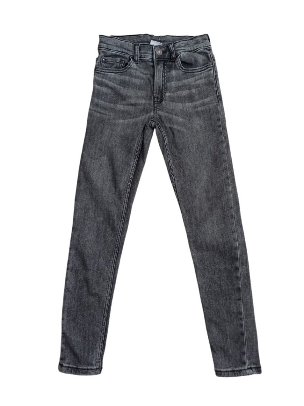 Zara Kids Gray Acid Wash Skinny Denim Jeans - Slim Fit Pants, Size 10